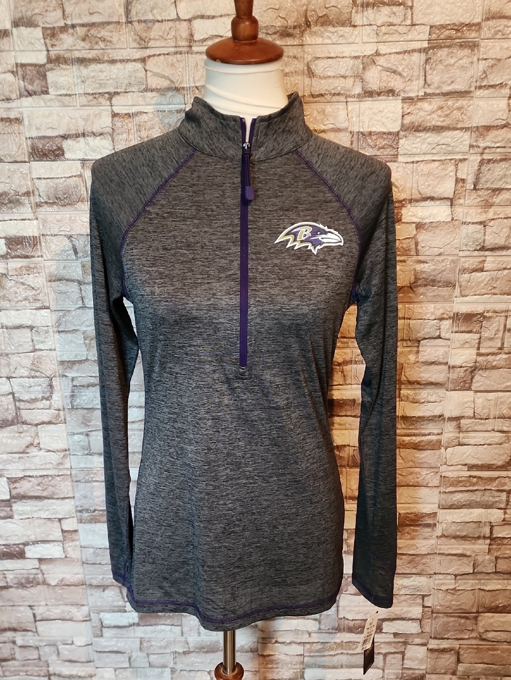 Baltimore Ravens Women's Gray Quarter-Zip Longsleeve
